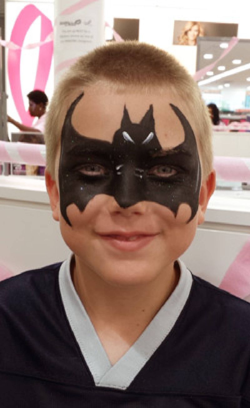 Batman face painting in Raleigh