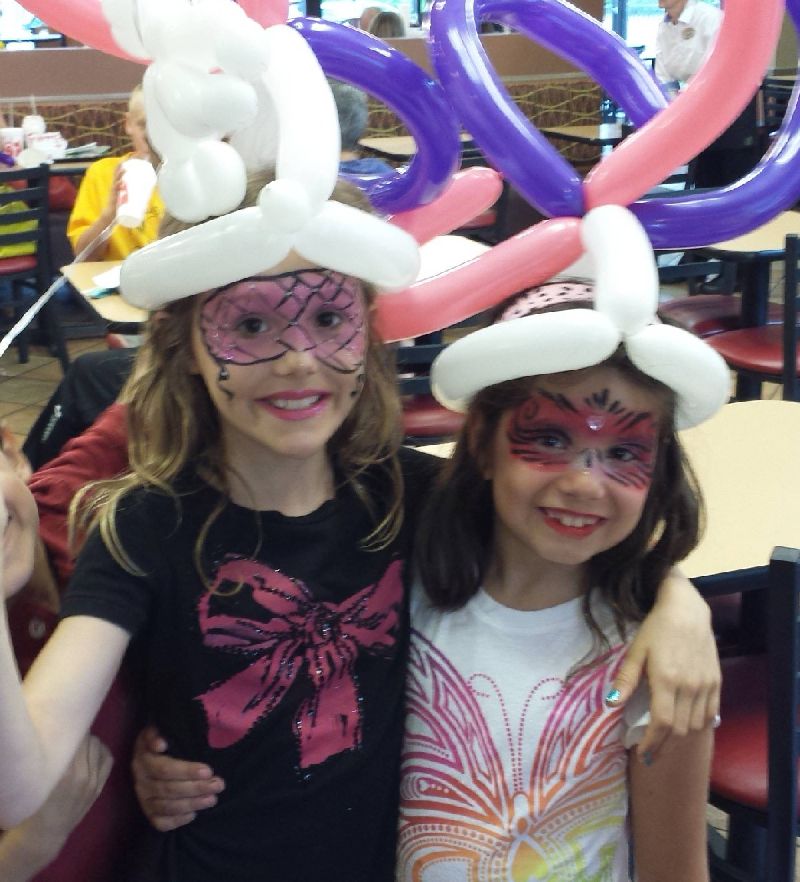 Crazy balloon hats and face painting in Cary NC