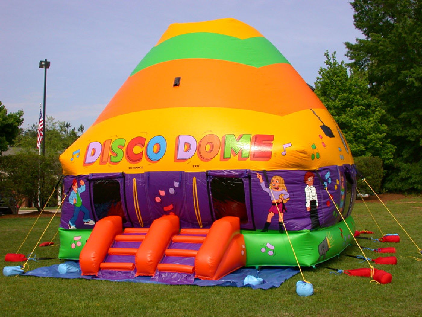 Disco Dome bounce house rental ready for event fun to begin in Raleigh