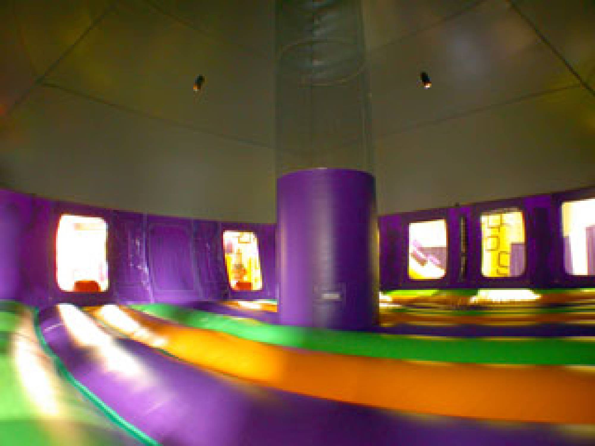 Inside the Disco Dome bounce house