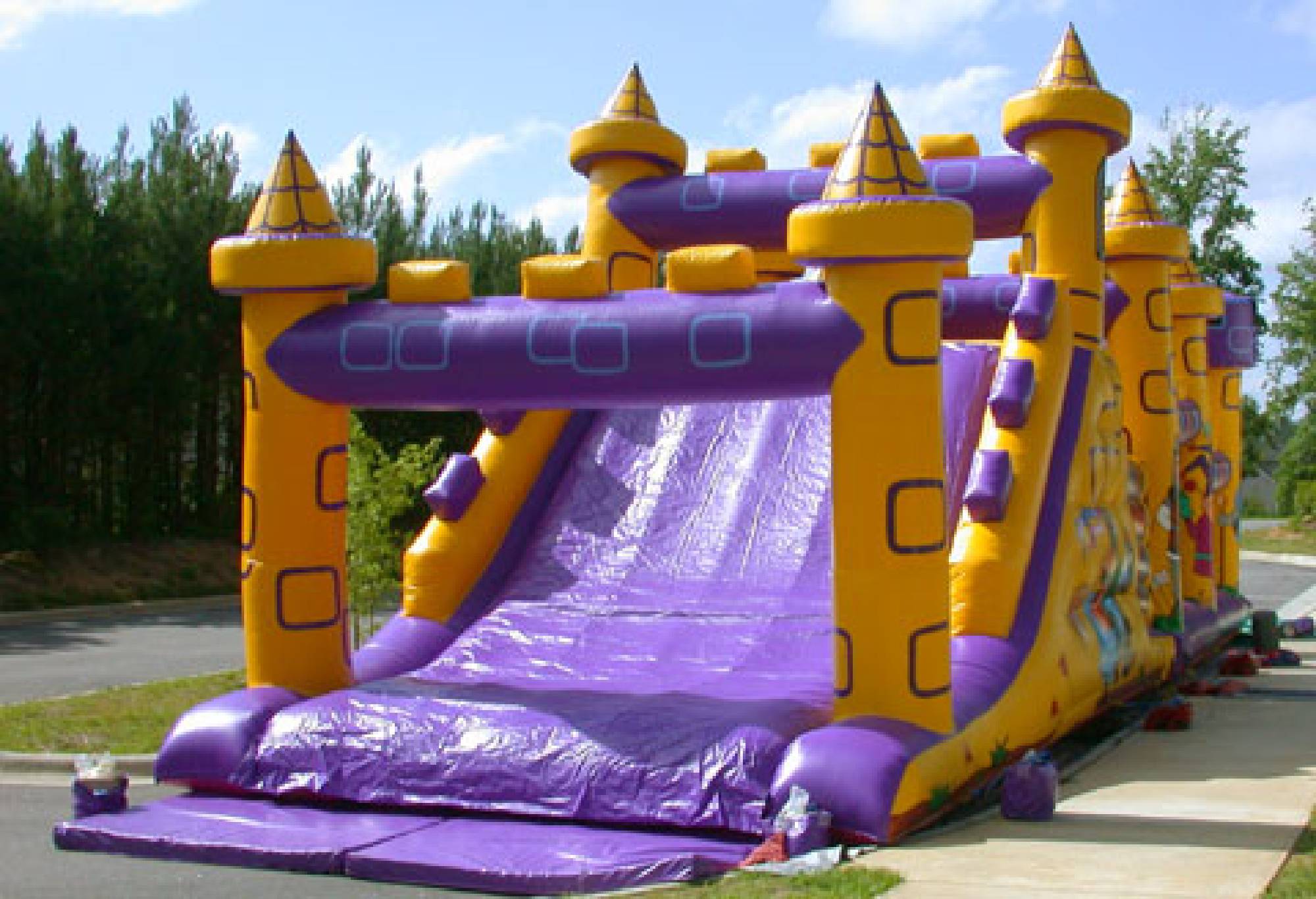 Rear view of inflatable obstacle course