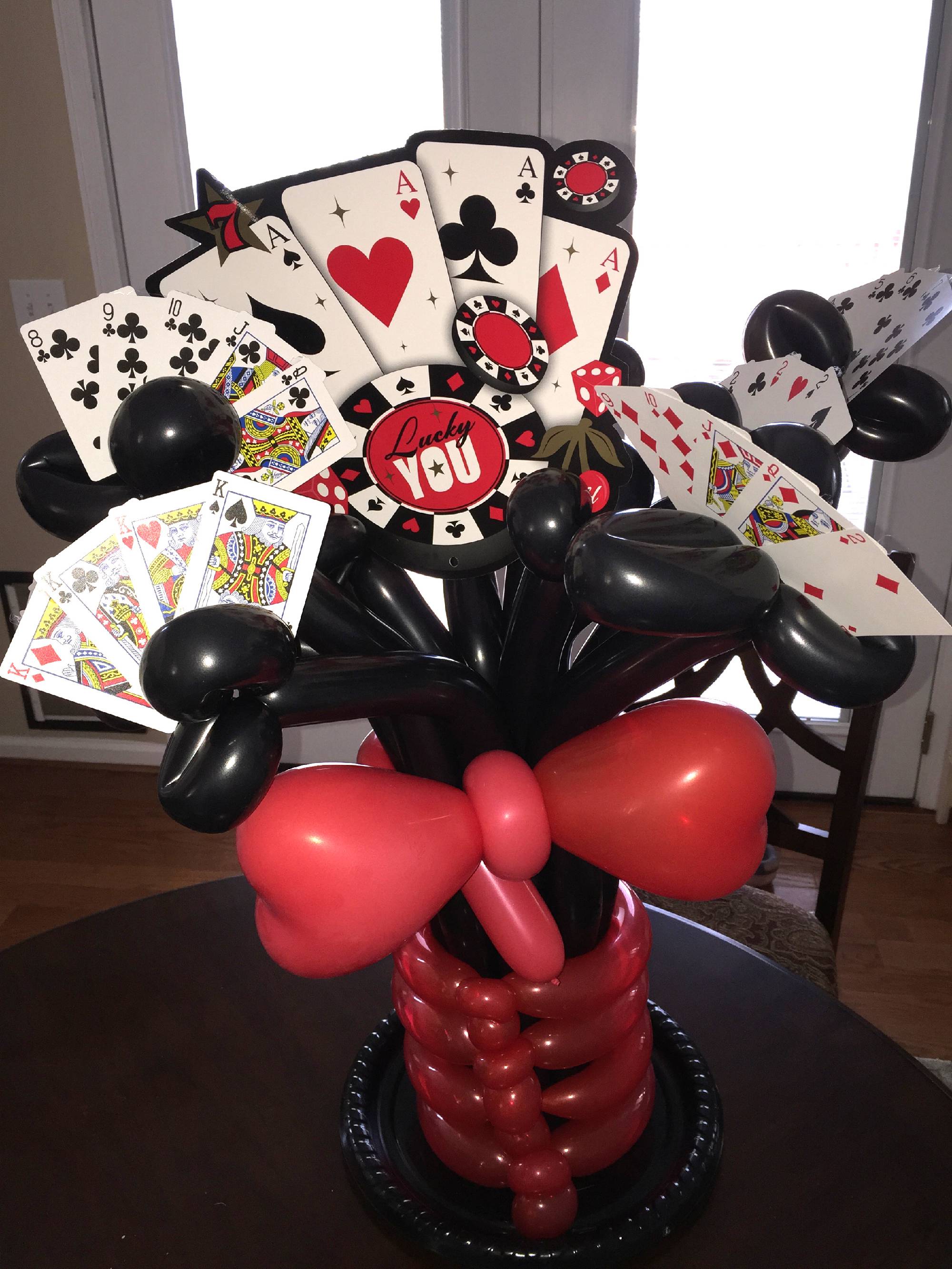 Poker cards balloon bouquet