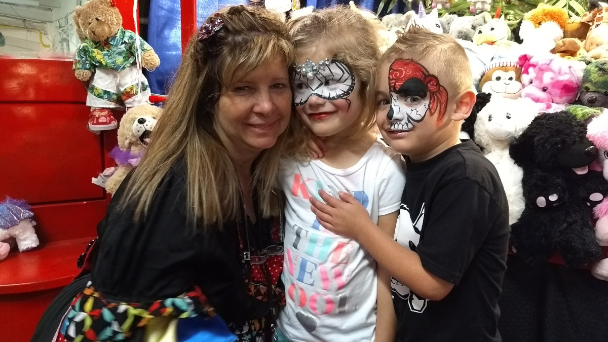 Zoe's zebra and pirate face painting at the NC State Fair